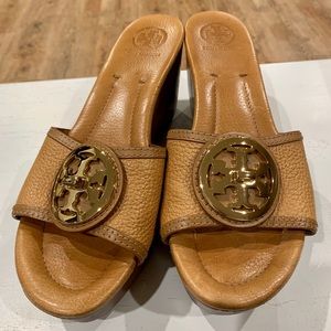Tory Burch wedge sandals.